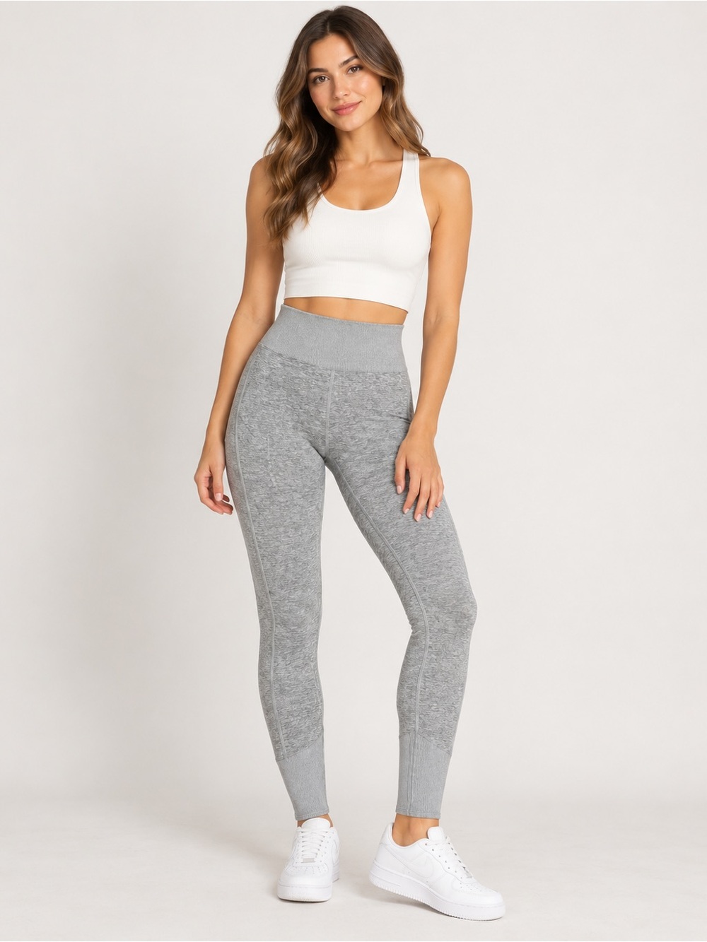 Alo Yoga High-Waist Alosoft Lounge Leggings Heather Gray Size M
